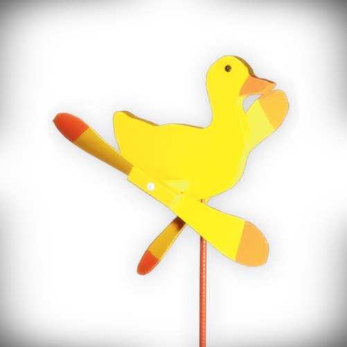 Whirlybird Yellow Duck Spinner w/Pole